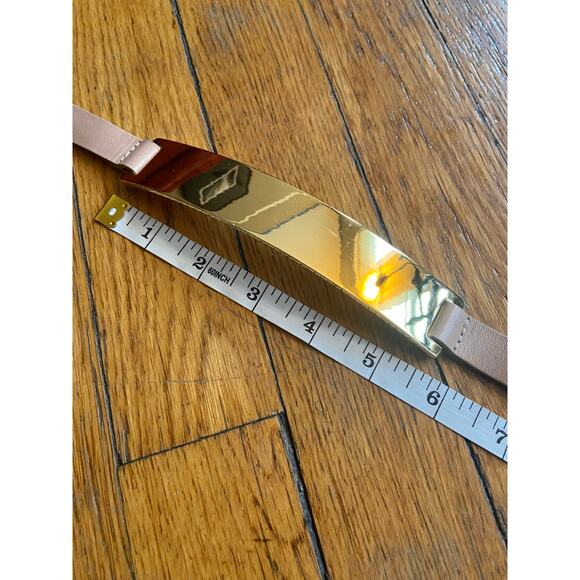 B-LOW THE BELT Tan Leather Waist Belt w/Gold Plate sz S/M - Picture 14 of 14